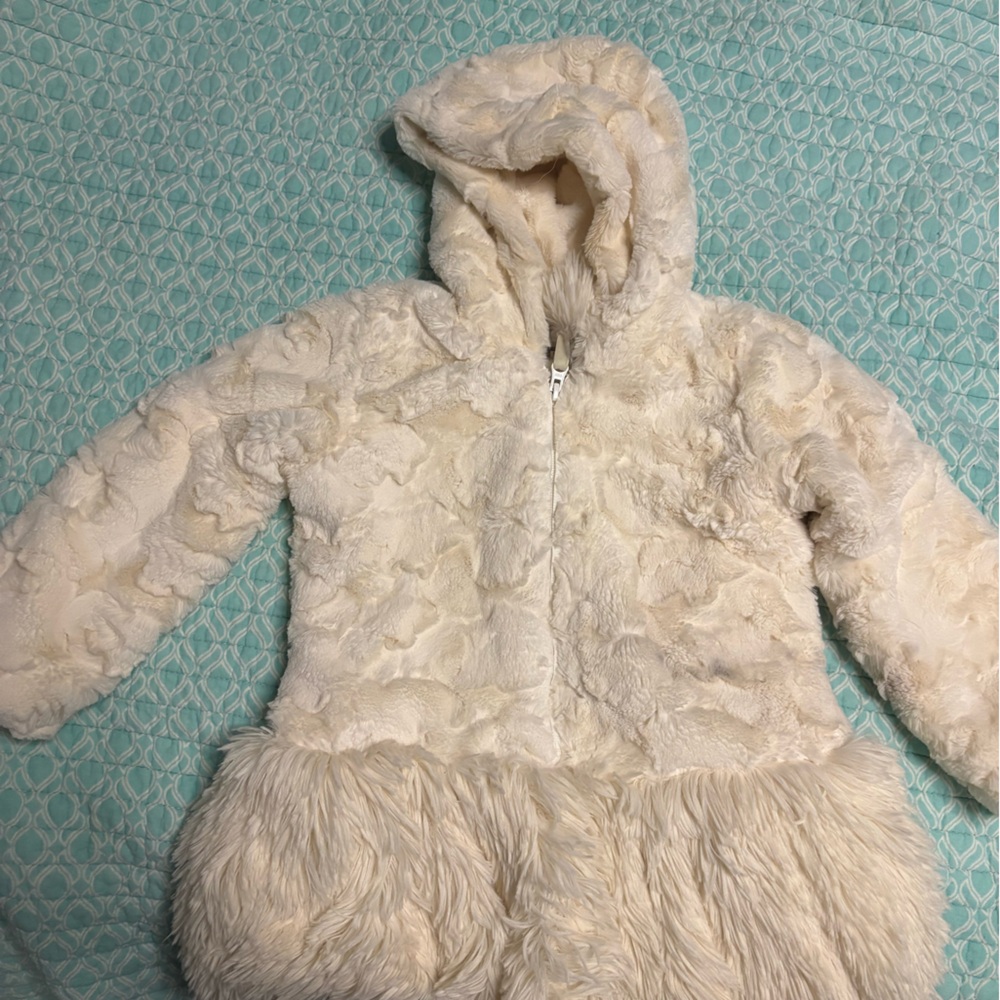 Cozy White Faux Fur Kids Jacket